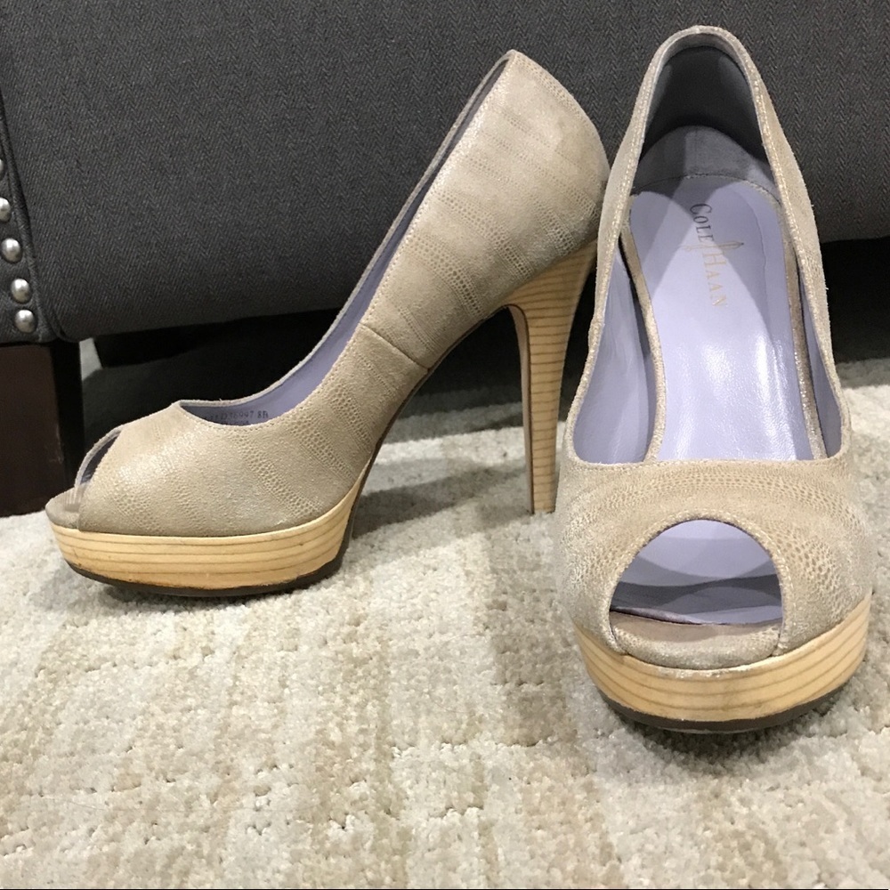 Cole Haan Mariela Platform Pumps Light Cove Size 8
